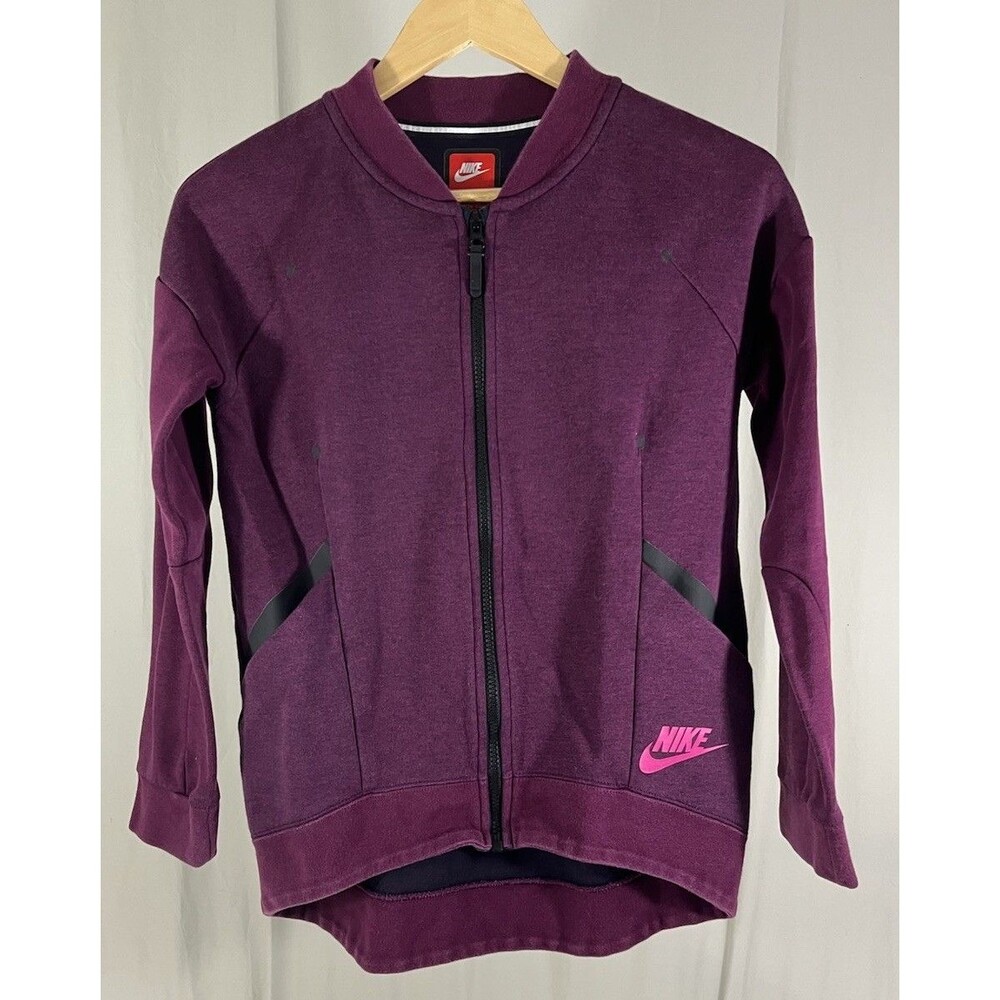 Nike Sportswear Tech Pack Full Zip Track Jacket Sweatshirt Purple Kids Size L